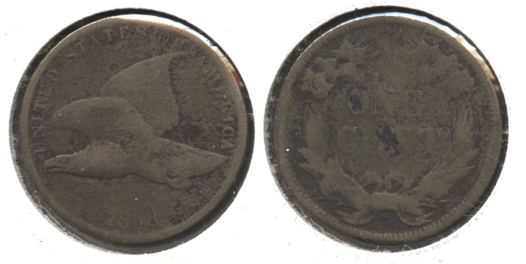 1858 Small Letters Flying Eagle Cent Good-4 #x Bit Porous