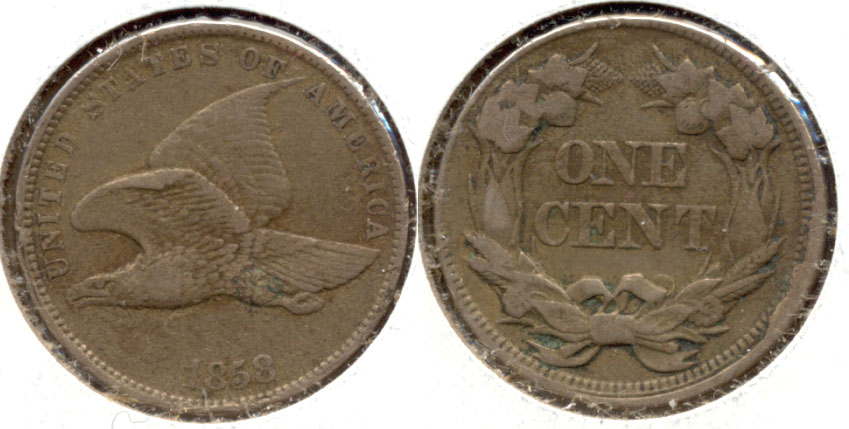 1858 Small Letters Flying Eagle Cent VF-20