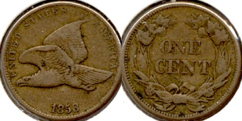 1858 Small Letters Flying Eagle Cent VF-20 c