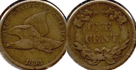 1858 Small Letters Flying Eagle Cent VF-20 d