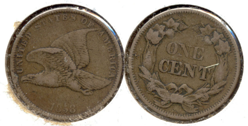 1858 Small Letters Flying Eagle Cent VF-20 h