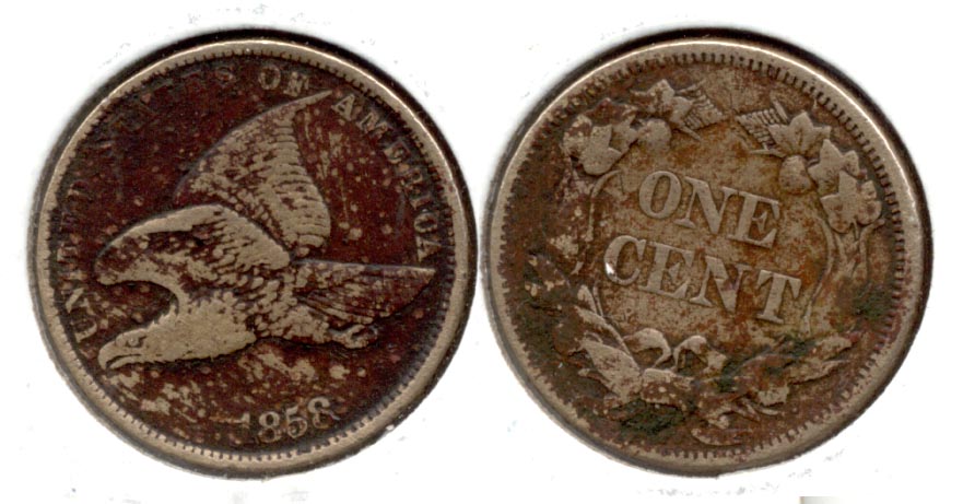 1858 Small Letters Flying Eagle Cent VF-20 l Dark