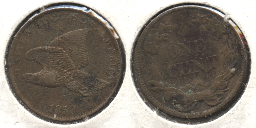 1858 Small Letters Flying Eagle Cent VF-20 #p Corrosion