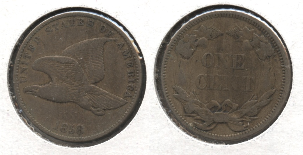 1858 Small Letters Flying Eagle Cent VF-20 #v