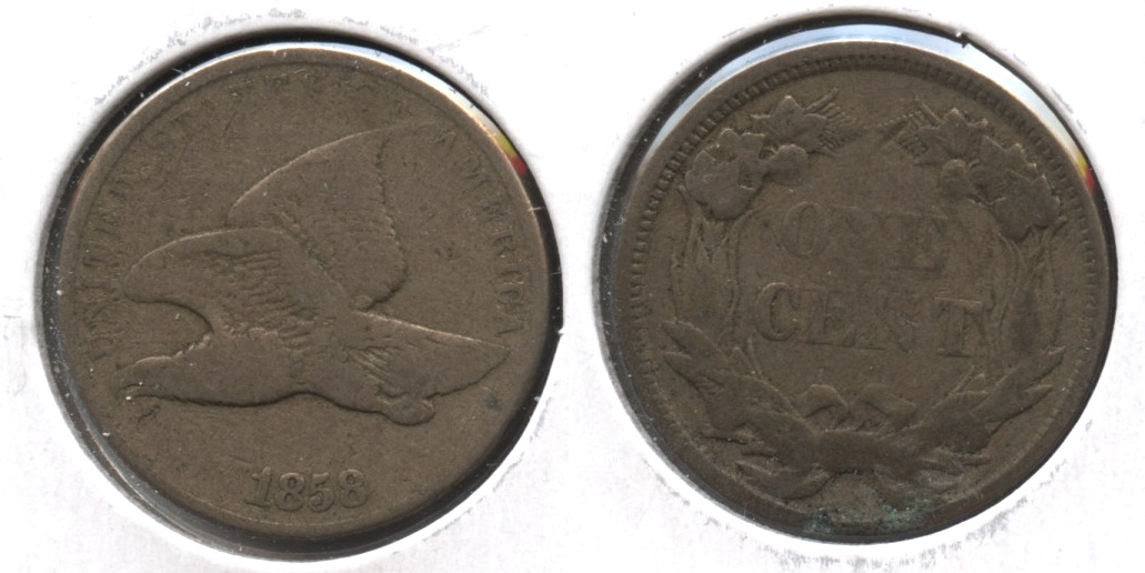 1858 Small Letters Flying Eagle Cent VG-8 #aa