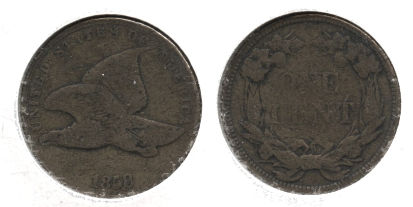 1858 Small Letters Flying Eagle Cent VG-8 #ad