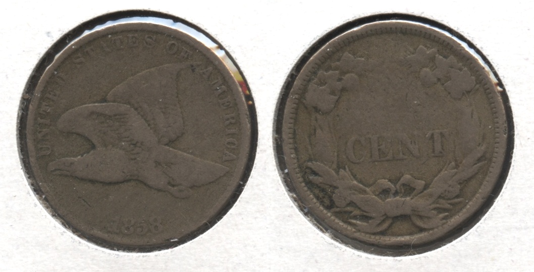 1858 Small Letters Flying Eagle Cent VG-8 #af