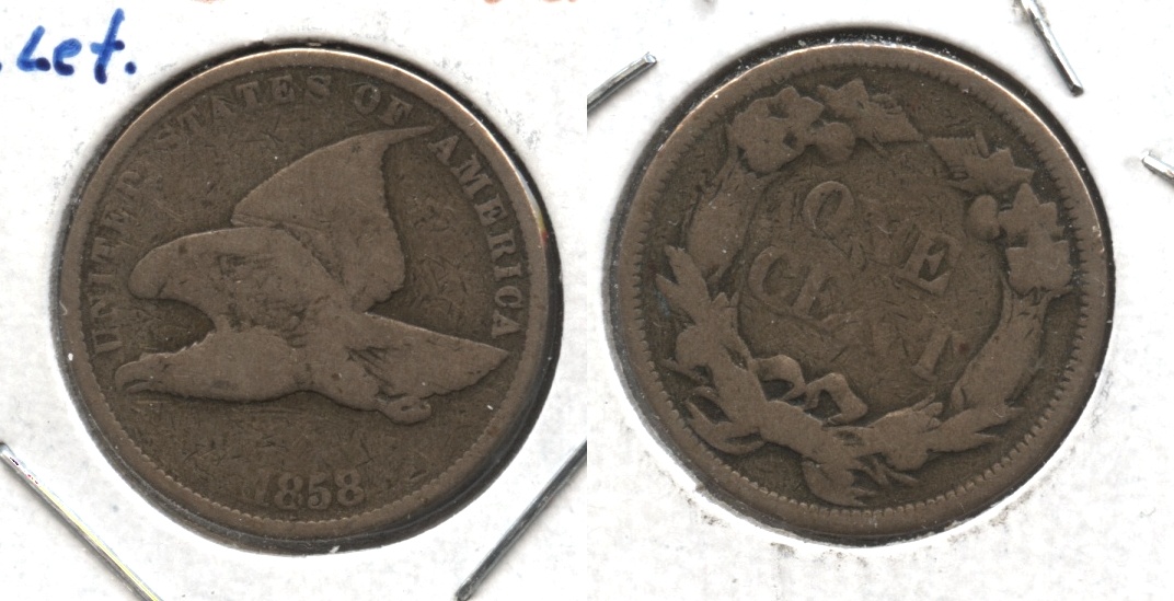 1858 Small Letters Flying Eagle Cent VG-8 #ah