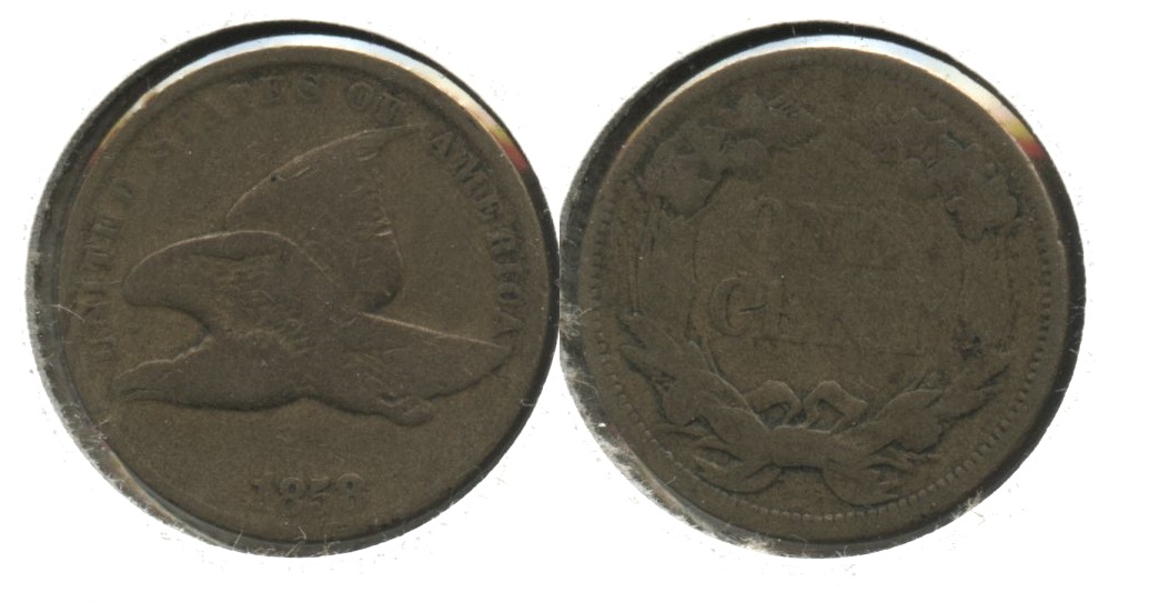 1858 Small Letters Flying Eagle Cent VG-8 #aq