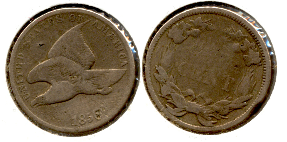 1858 Small Letters Flying Eagle Cent VG-8 i Cleaned