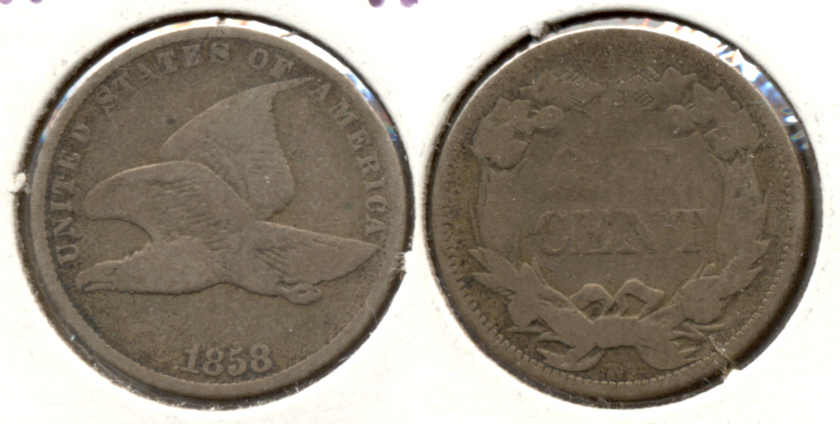 1858 Small Letters Flying Eagle Cent VG-8 p