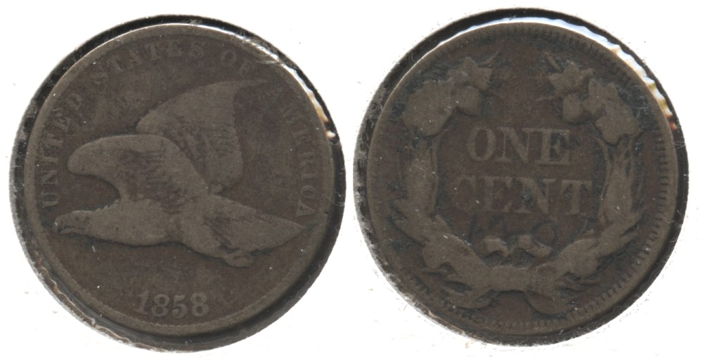 1858 Small Letters Flying Eagle Cent VG-8 #s