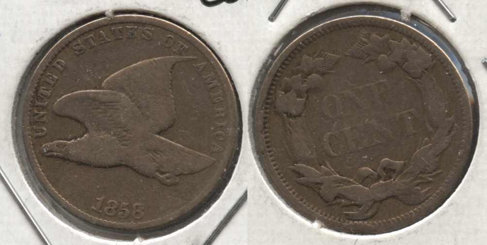 1858 Small Letters Flying Eagle Cent VG-8 #w