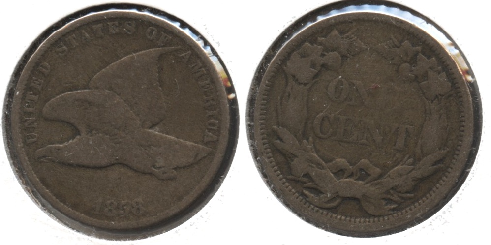 1858 Small Letters Flying Eagle Cent VG-8 #y