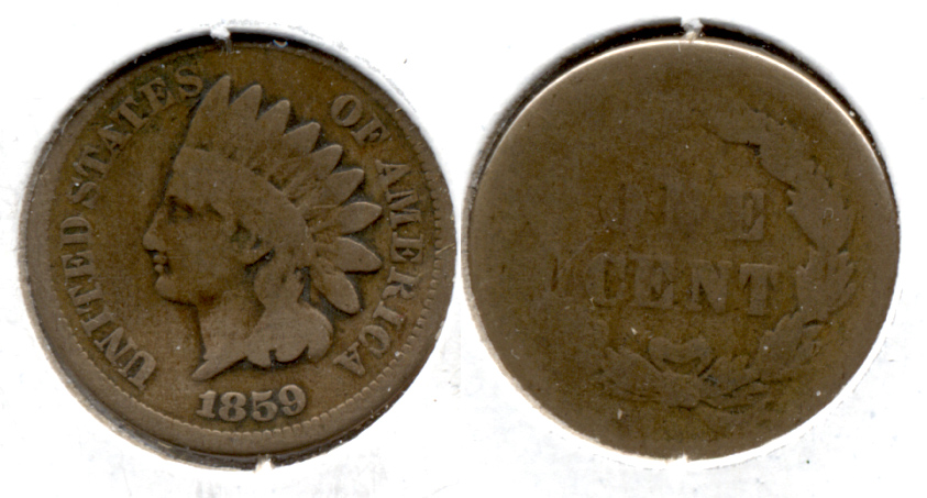 1859 Indian Head Cent AG-3 ak
