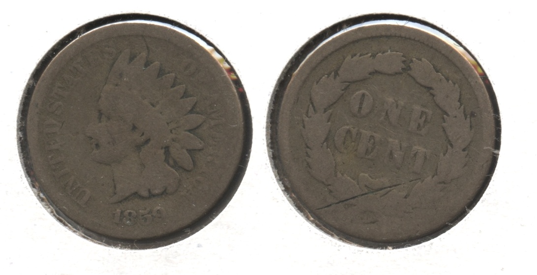 1859 Indian Head Cent AG-3 #aw Reverse Scratch