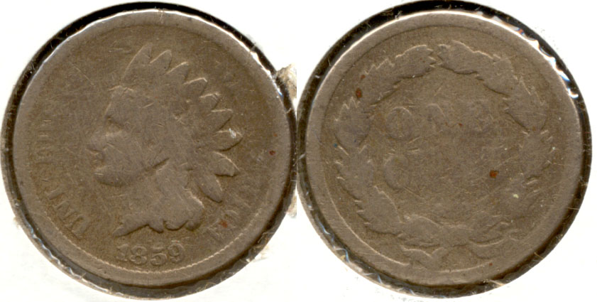 1859 Indian Head Cent AG-3 d Cleaned