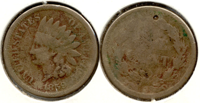 1859 Indian Head Cent AG-3 f