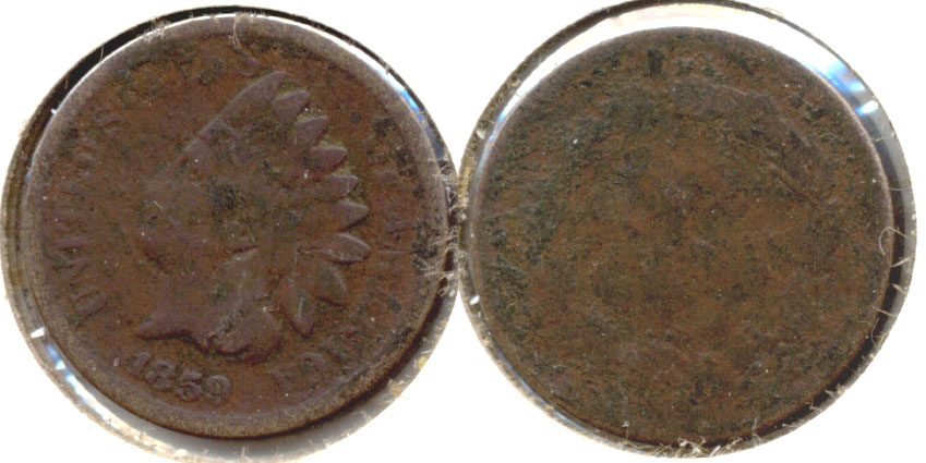 1859 Indian Head Cent AG-3 n Dark