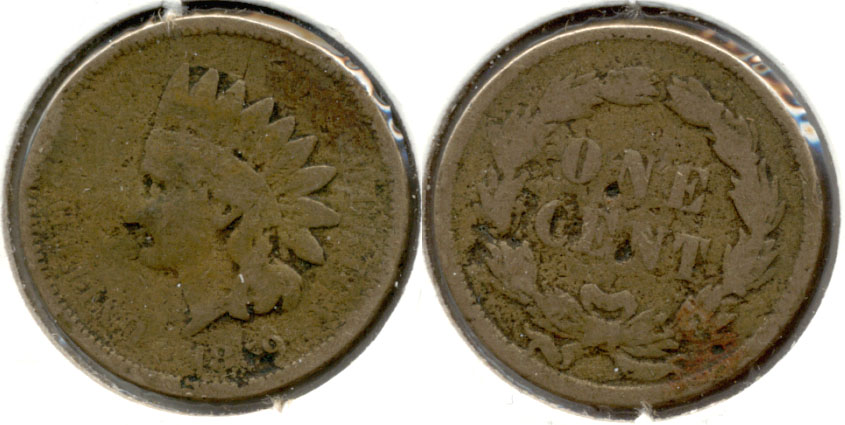 1859 Indian Head Cent AG-3 p Reverse Pits