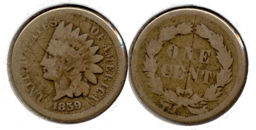 1859 Indian Head Cent AG-3 w