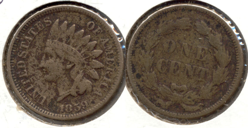 1859 Indian Head Cent Fine-12 i Porous