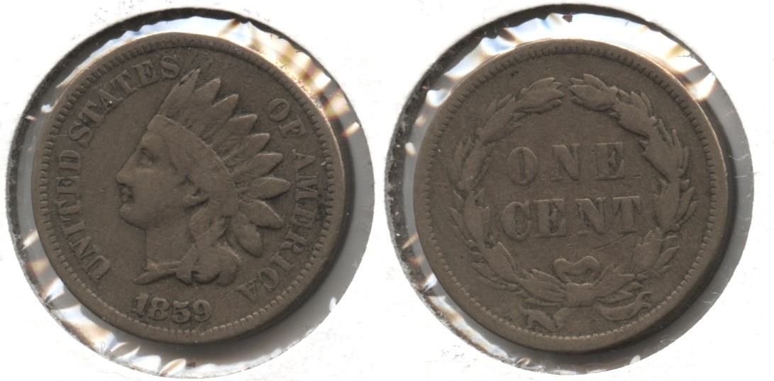 1859 Indian Head Cent Fine-12 #p