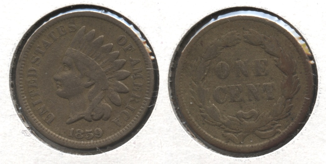 1859 Indian Head Cent Fine-12 #r
