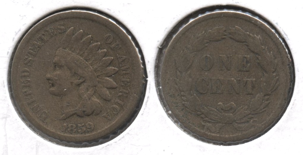 1859 Indian Head Cent Fine-12 #y