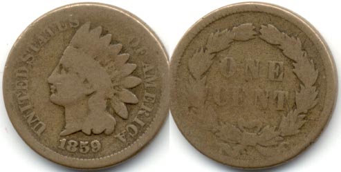 1859 Indian Head Cent Good-4