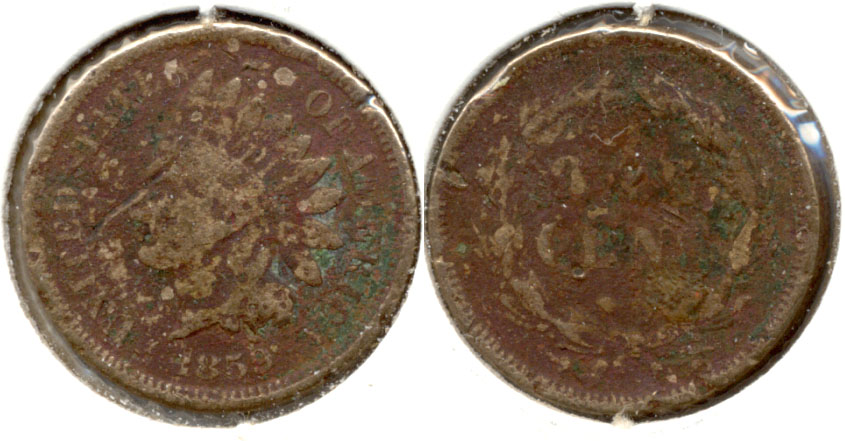 1859 Indian Head Cent Good-4 ae Rough