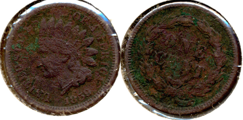 1859 Indian Head Cent Good-4 ah Corrosion