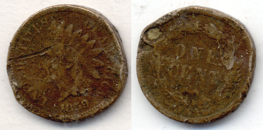 1859 Indian Head Cent Good-4 ak Rough