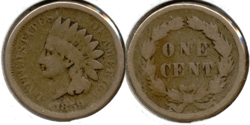 1859 Indian Head Cent Good-4 av