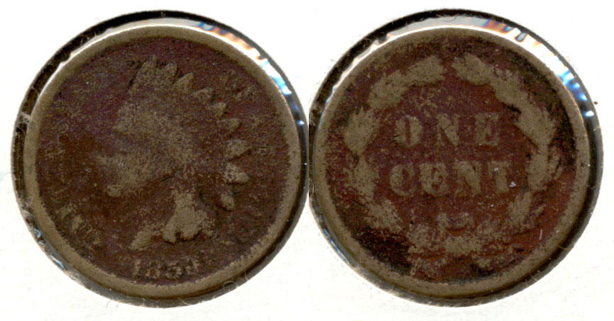 1859 Indian Head Cent Good-4 bf Porous