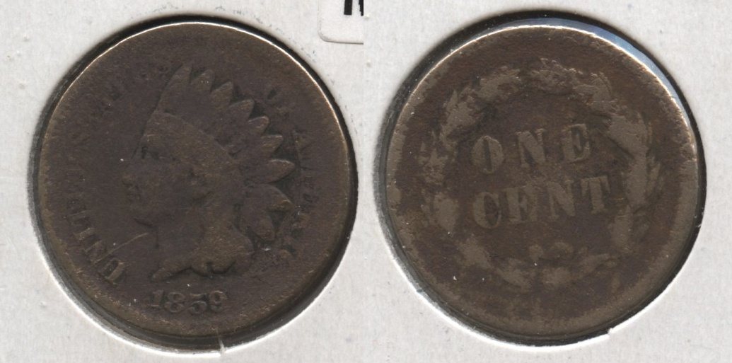 1859 Indian Head Cent Good-4 #cf Dark
