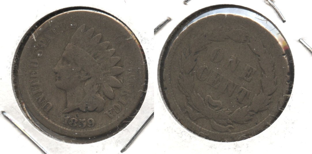 1859 Indian Head Cent Good-4 #ct Rotated Reverse
