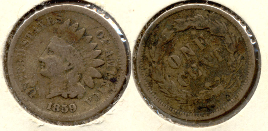 1859 Indian Head Cent Good-4 l Rough Reverse