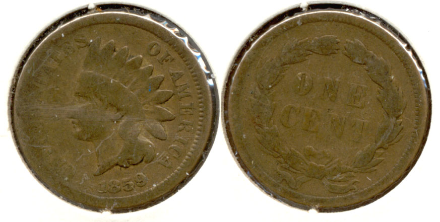 1859 Indian Head Cent Good-4 t
