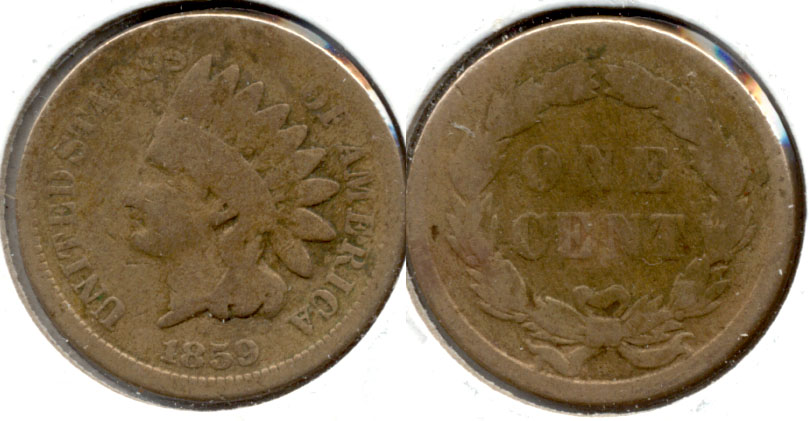 1859 Indian Head Cent Good-4 v