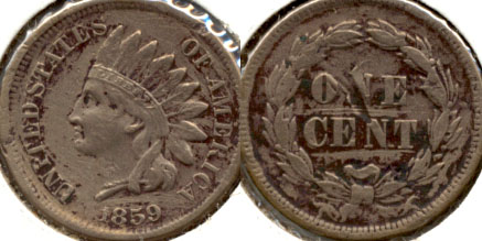 1859 Indian Head Cent VF-20 a Rough