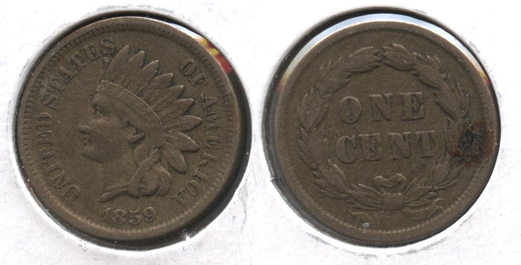 1859 Indian Head Cent VF-20 #n Reverse Spot