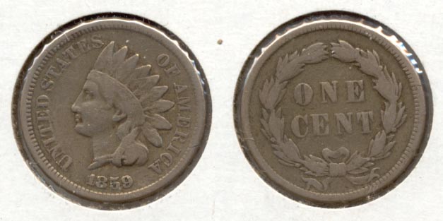 1859 Indian Head Cent VG-8 Cleaned