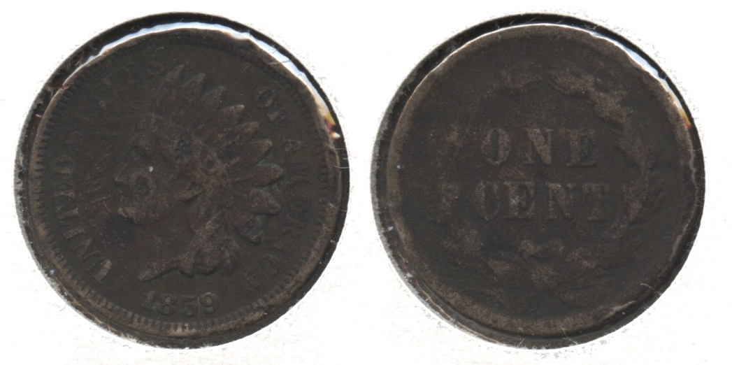 1859 Indian Head Cent VG-8 #aa Very Dark