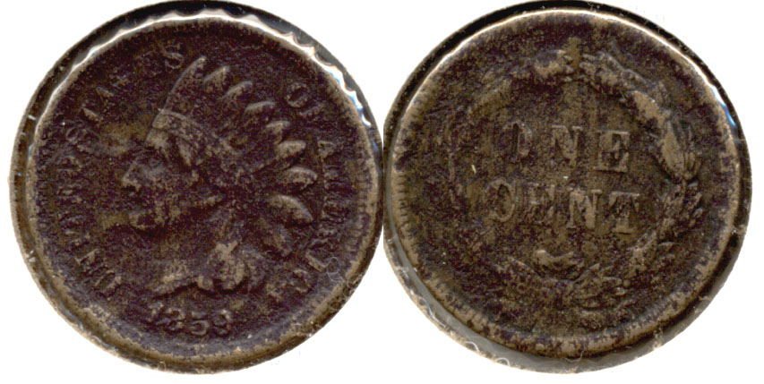 1859 Indian Head Cent VG-8 b Dark