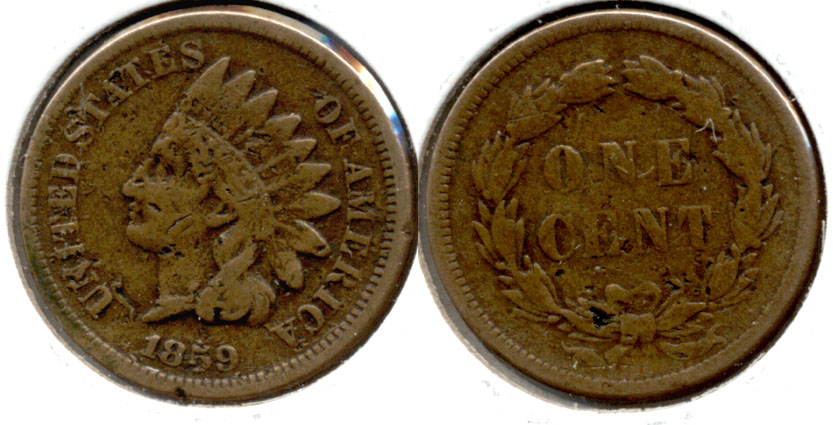 1859 Indian Head Cent VG-8 l Some Ticks