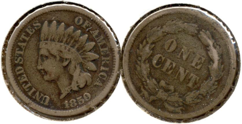 1859 Indian Head Cent VG-8 m