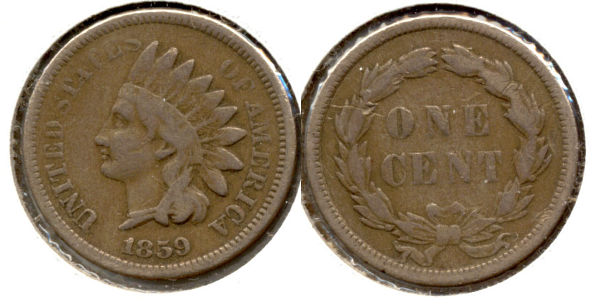 1859 Indian Head Cent VG-8 o