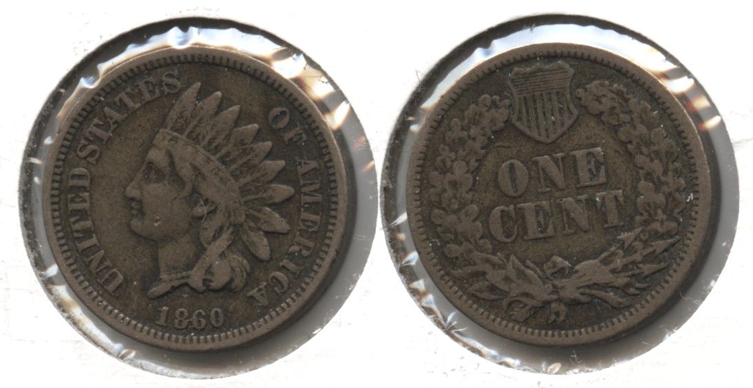 1860 Indian Head Cent Fine-12 #e
