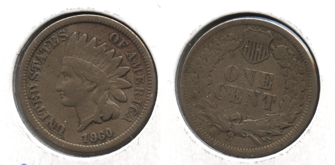 1860 Indian Head Cent Fine-12 #k